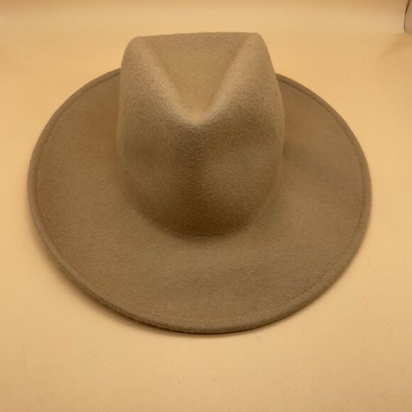 100% Wool Felt Wide Brim Hat Beige Camel Women’s One Size Boho Universal Thread - Picture 2 of 13
